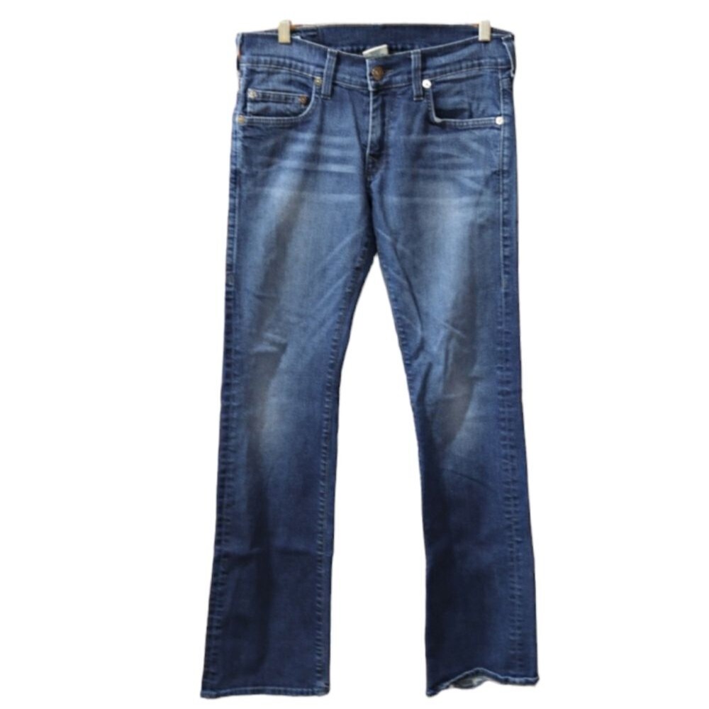 True Religion Denim Flare Jeans 31 | Medium Wash Whiskering Tall 32 Inseam